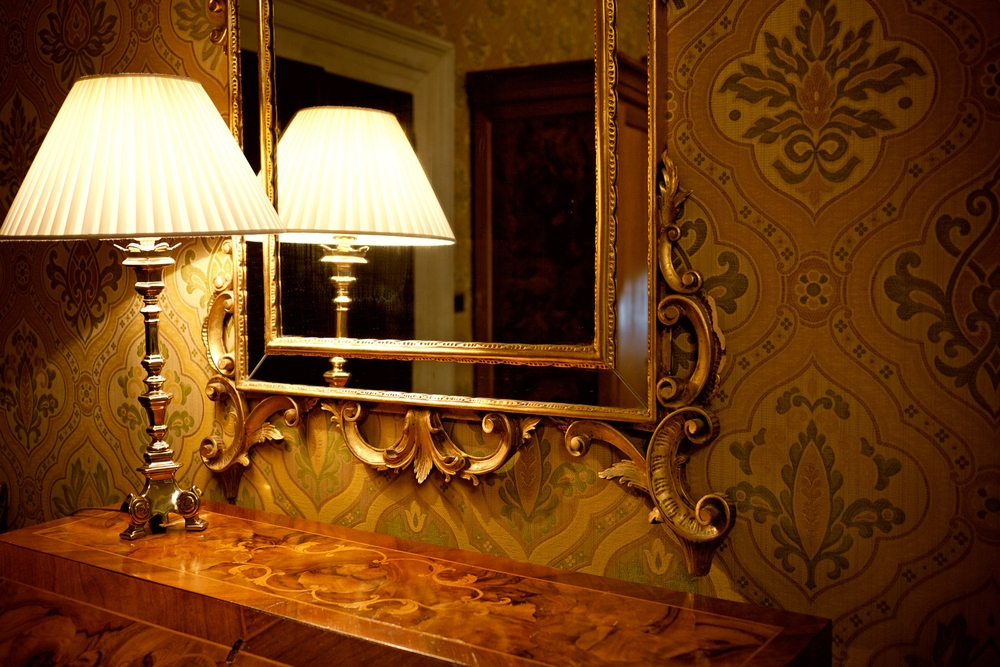 Luxury interior lamp on table